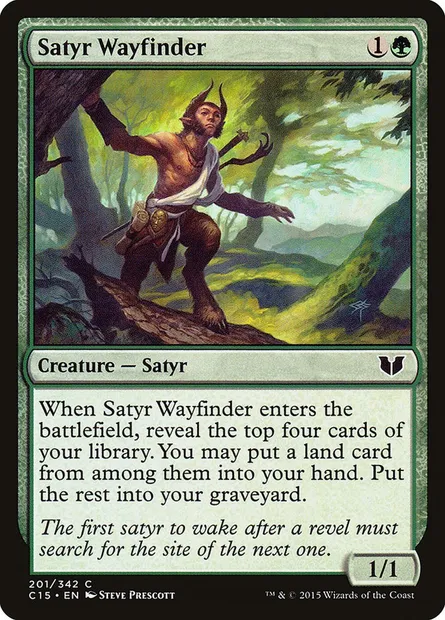 Satyr Wayfinder, Magic card C15 201 — Commander 2015 set