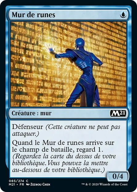 Mur de runes, carte Magic M21 85 — extension Core Set 2021