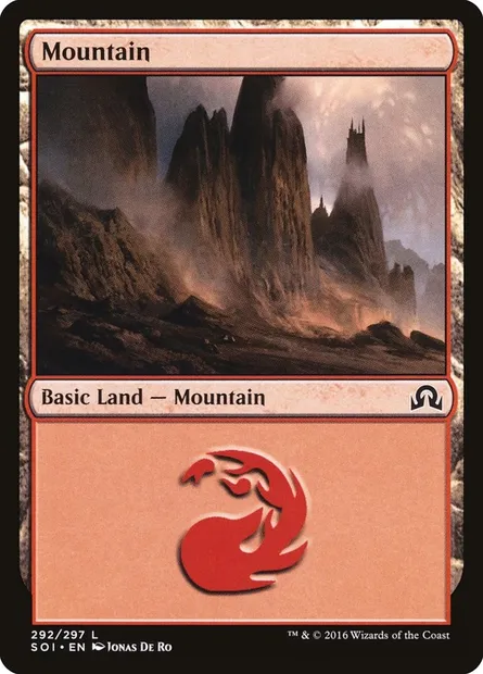 Mountain, Magic card SOI 292 — Shadows over Innistrad set