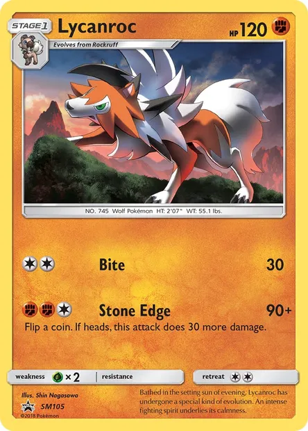 Lycanroc, Pokémon card SM 105 — SM Black Star Promos set