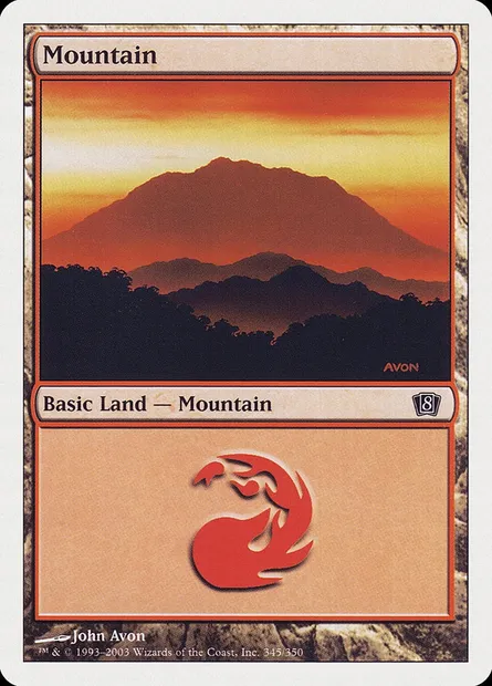 Mountain, Magic card 8ED 345 — Eighth Edition set