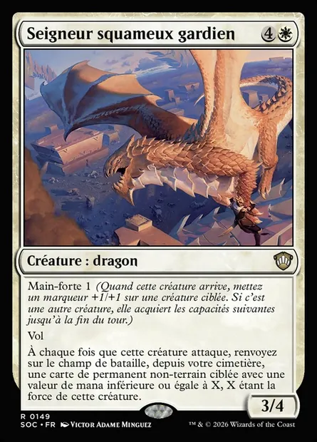 Seigneur squameux gardien, carte Magic SOC 149 — extension Secrets of Strixhaven Commander