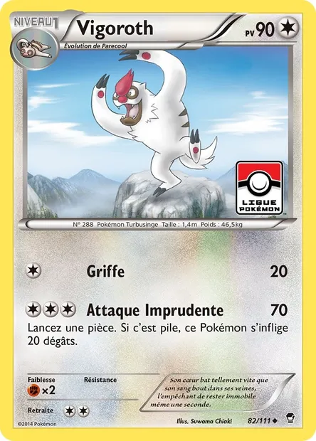 Vigoroth, carte Pokémon FFI 82 — extension Poings Furieux