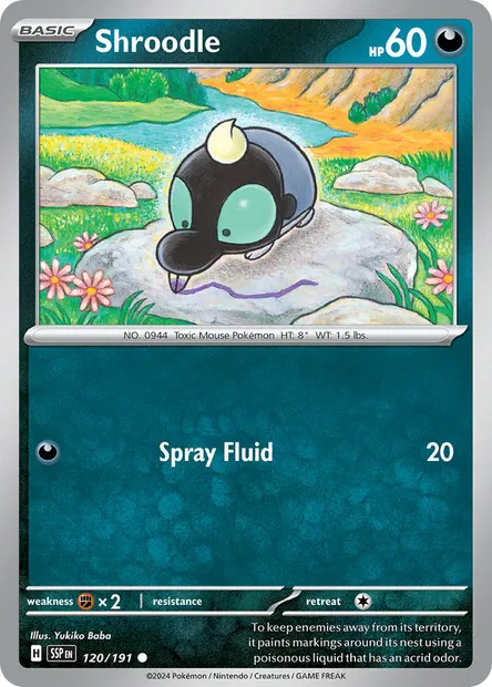 Shroodle, Pokémon card SSP 120 — Surging Sparks set