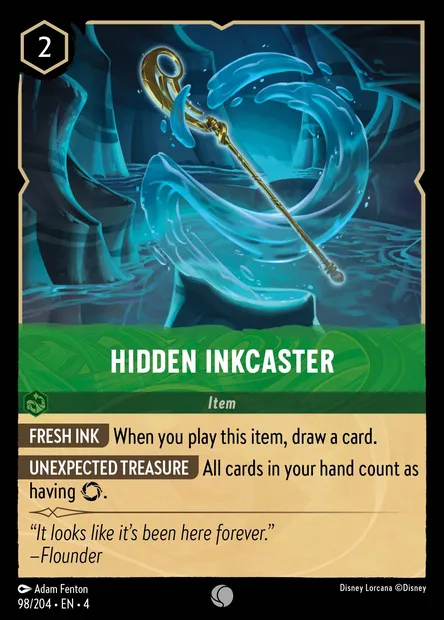 Hidden Inkcaster, Disney Lorcana card CH4-098 — Ursula's Return set