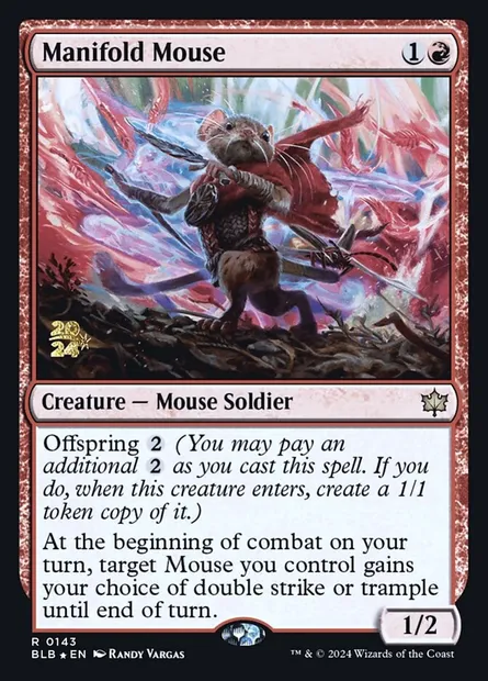 Manifold Mouse, Magic card PBLB 143s — Bloomburrow Promos set