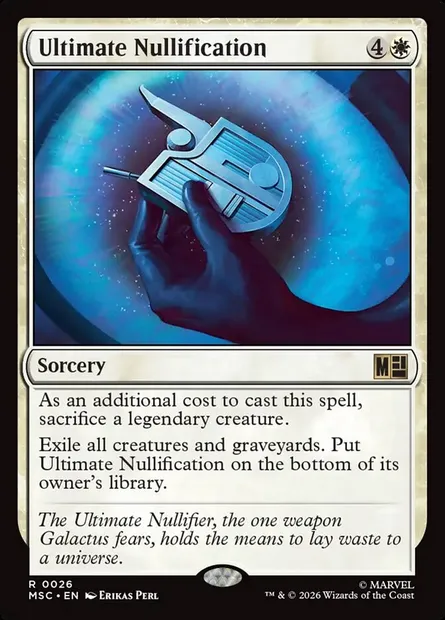 Ultimate Nullification, Magic card MSC 26 — Marvel Super Heroes Commander set