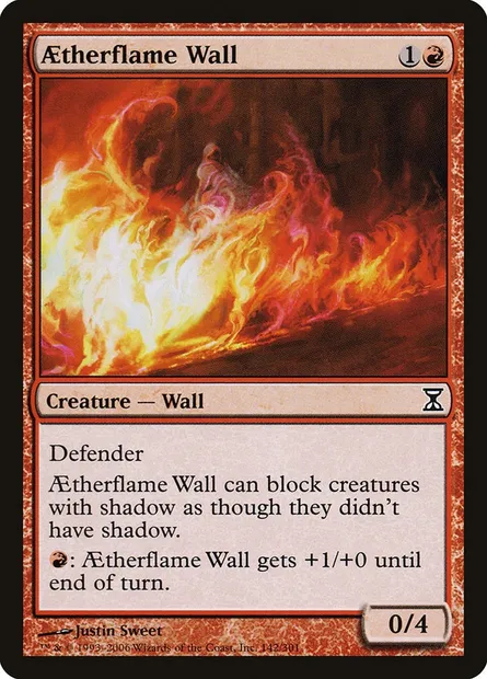 Aetherflame Wall, Magic card TSP 142 — Time Spiral set