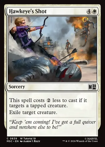 Hawkeye's Shot, Magic card MSC 839 — Marvel Super Heroes Commander set