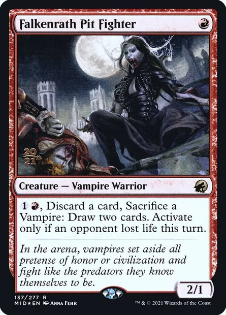 Falkenrath Pit Fighter, Magic card PMID 137s — Innistrad: Midnight Hunt Promos set