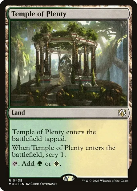 Temple of Plenty, Magic card MOC 435 — March of the Machine Commander set