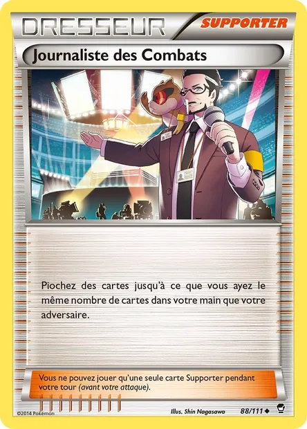 Journaliste des Combats, carte Pokémon FFI 88 — extension Poings Furieux