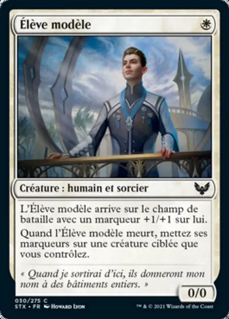 Élève modèle, carte Magic STX 30 — extension Strixhaven: l'Académie des Mages