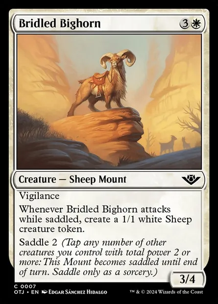 Bridled Bighorn, Magic card OTJ 7 — Outlaws of Thunder Junction set