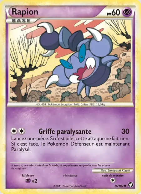 Rapion, carte Pokémon TM 76 — extension Triomphant