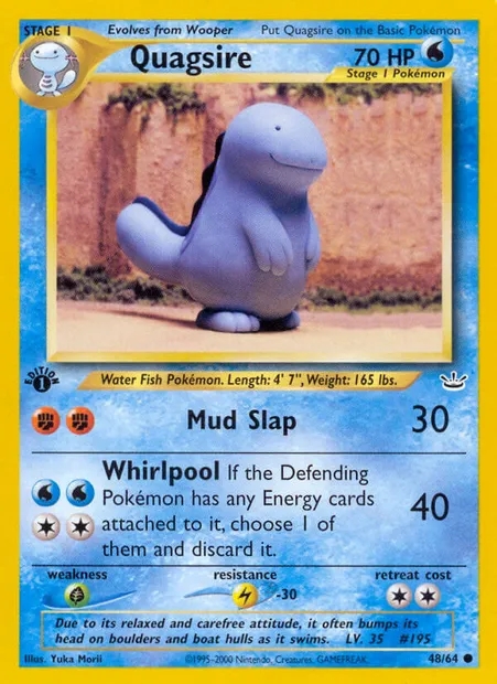 Quagsire, Pokémon card NR 48 — Neo Revelation set