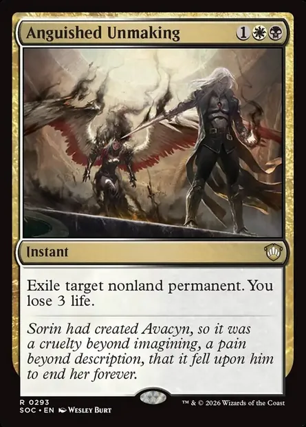 Anguished Unmaking, Magic card SOC 293 — Secrets of Strixhaven Commander set