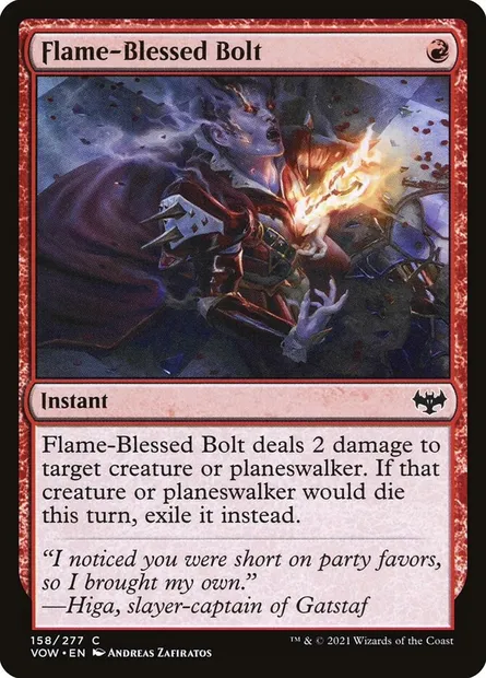 Flame-Blessed Bolt, Magic card VOW 158 — Innistrad: Crimson Vow set