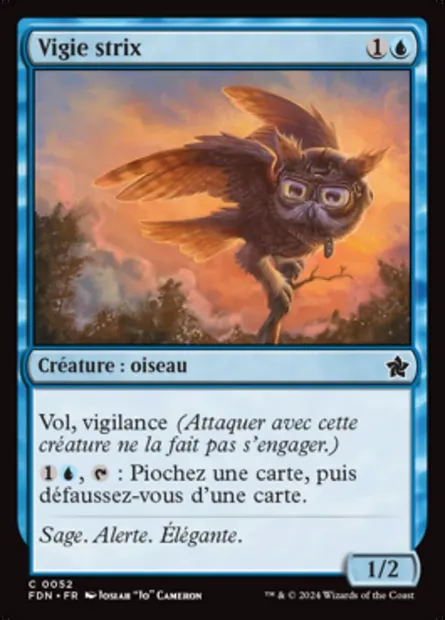 Vigie strix, carte Magic FDN 52 — extension Foundations