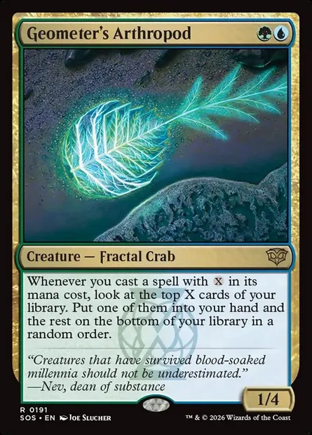 Geometer's Arthropod, Magic card SOS 191 — Secrets of Strixhaven set