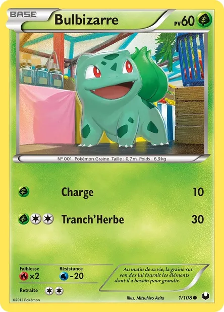 Bulbizarre, carte Pokémon DEX 1 — extension Explorateurs Obscurs