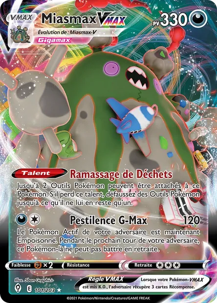 Miasmax VMAX, carte Pokémon EVS 101 — extension Évolution Céleste