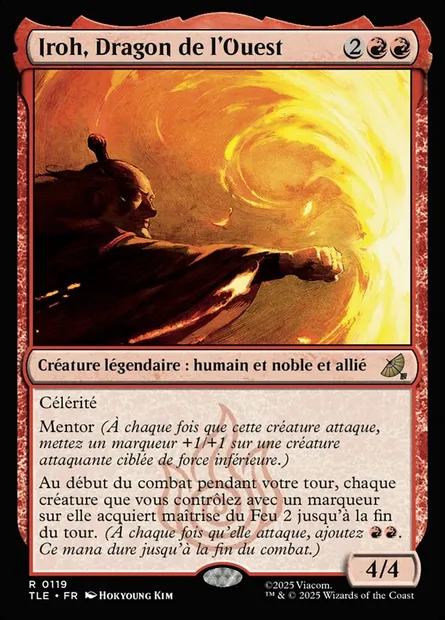 Iroh, Dragon de l'Ouest, carte Magic TLE 119 — extension Avatar: The Last Airbender Eternal