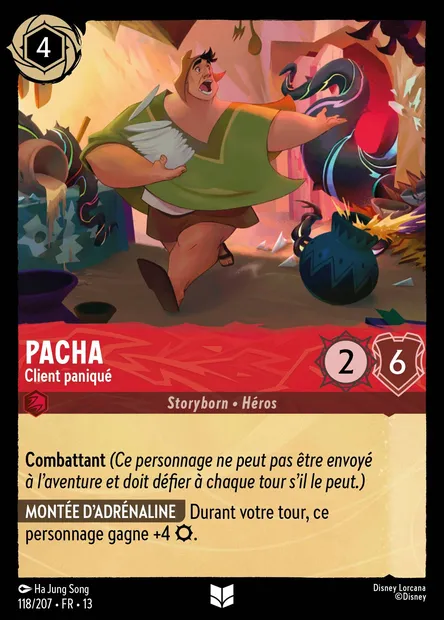 Pacha - Client paniqué, carte Disney Lorcana CH13-118 — extension Invasion Epineuse!
