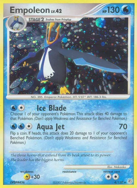 Pingoléon, carte Pokémon DP 4 — extension Diamant & Perle