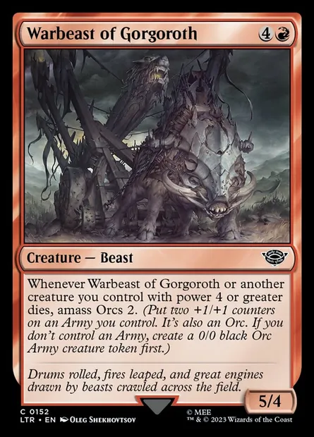 Warbeast of Gorgoroth, Magic card LTR 152 — The Lord of the Rings: Tales of Middle-earth set