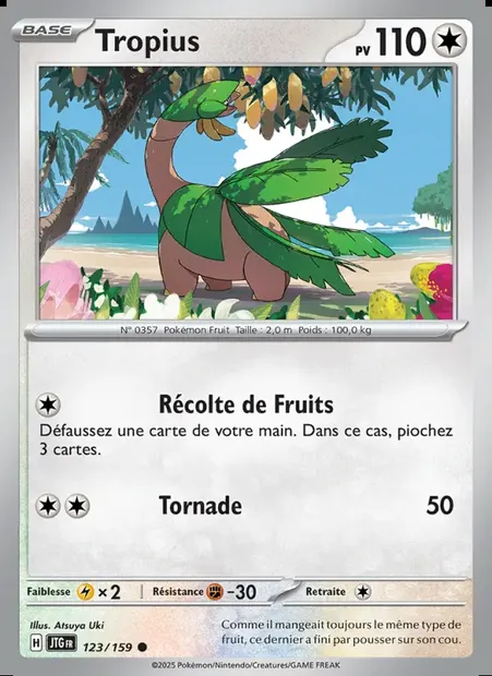 Tropius, carte Pokémon JTG 123 — extension Aventures Ensemble