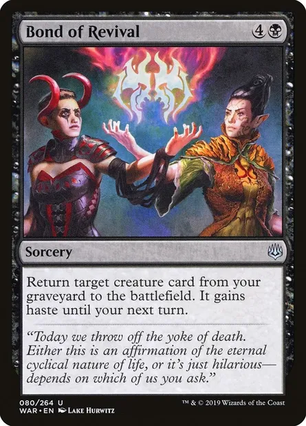 Bond of Revival, Magic card WAR 80 — War of the Spark set