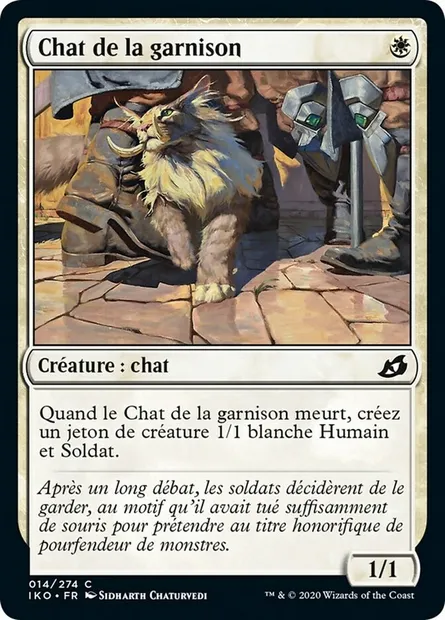 Chat de la garnison, carte Magic IKO 14 — extension Ikoria: Lair of Behemoths