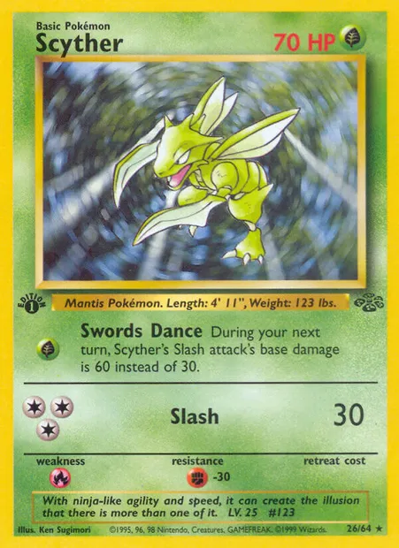 Scyther, Pokémon card JU 26 — Jungle set
