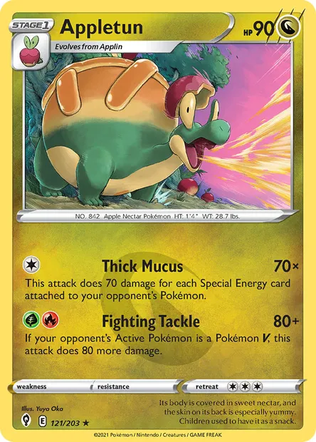 Appletun, Pokémon card EVS 121 — Evolving Skies set