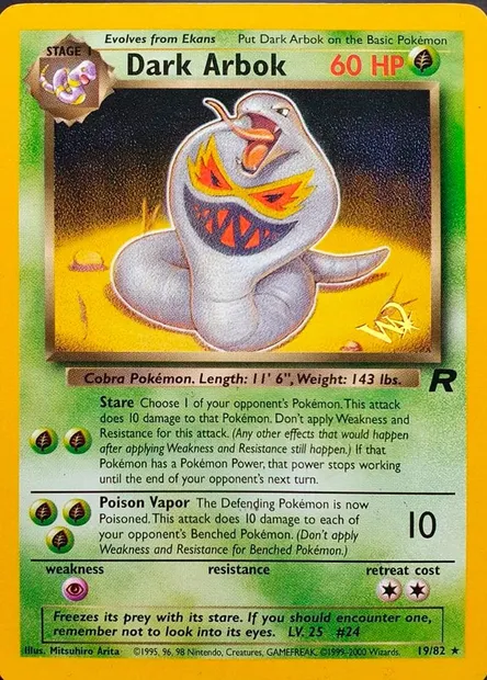 Arbok obscur, carte Pokémon W 019 — extension W Promos