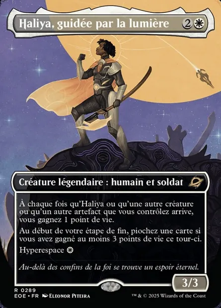 Haliya, guidée par la lumière, carte Magic EOE 289 — extension Edge of Eternities