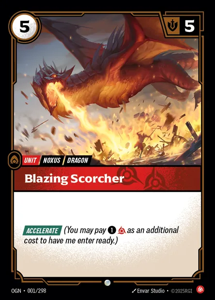 Blazing Scorcher, carte Riftbound OGN 001 — extension Origins
