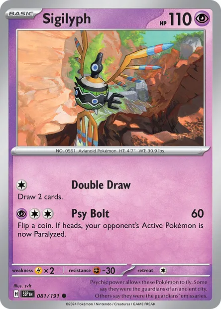 Sigilyph, Pokémon card SSP 081 — Surging Sparks set