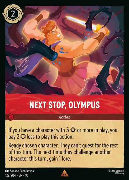 Next Stop, Olympus, Disney Lorcana card CH10-129 — Whispers in the Well set