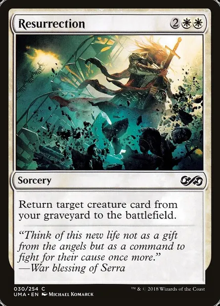 Résurrection, carte Magic UMA 30 — extension Ultimate Masters