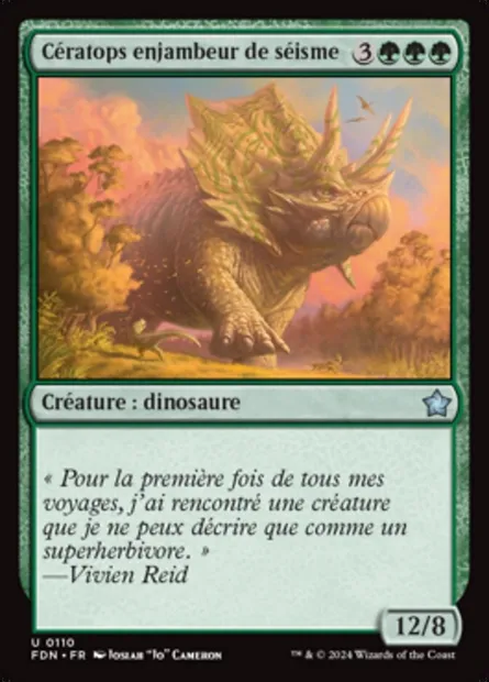 Cératops enjambeur de séisme, carte Magic FDN 110 — extension Foundations