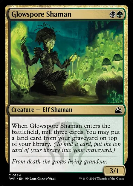 Glowspore Shaman, Magic card RVR 184 — Ravnica Remastered set
