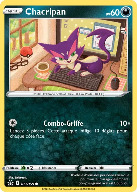 Chacripan, carte Pokémon CRZ 077 — extension Zénith Suprême