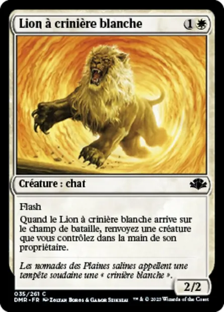 Lion à crinière blanche, carte Magic DMR 35 — extension Dominaria Remastered