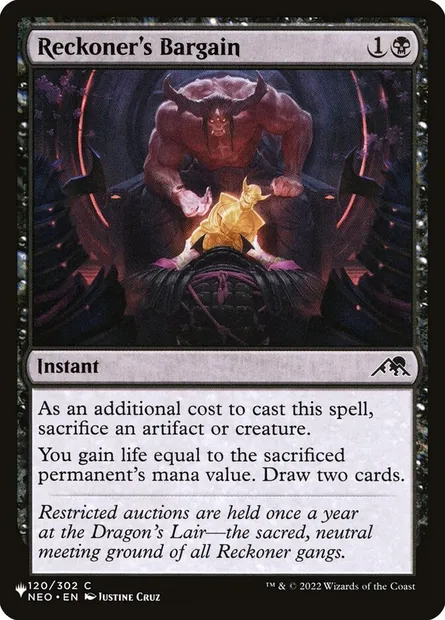 Reckoner's Bargain, Magic card PLST NEO-120 — The List set