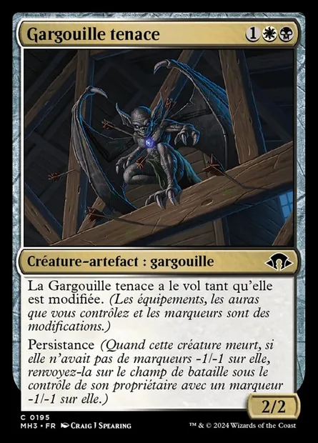 Gargouille tenace, carte Magic MH3 195 — extension Modern Horizons 3