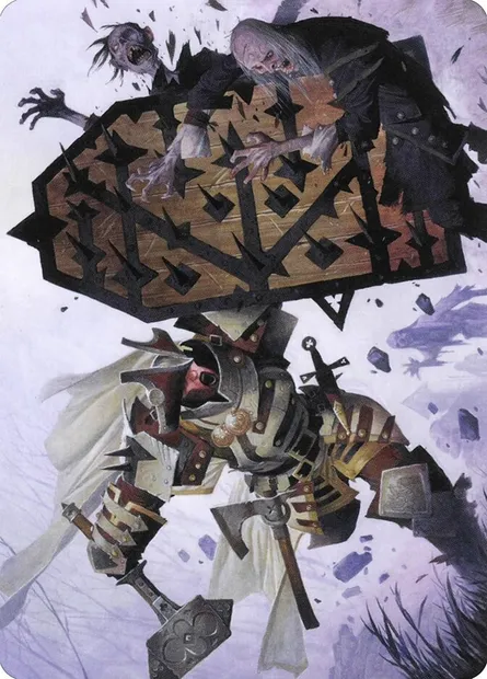 Estwald Shieldbasher // Estwald Shieldbasher, Magic card AVOW 9 — Crimson Vow Art Series set
