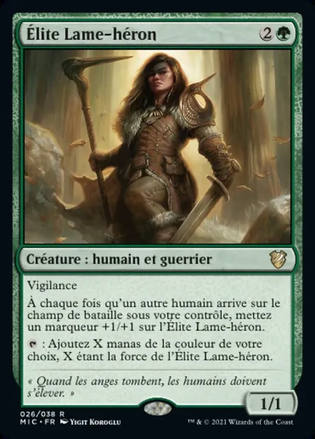 Élite Lame-héron, carte Magic MIC 26 — extension Midnight Hunt Commander
