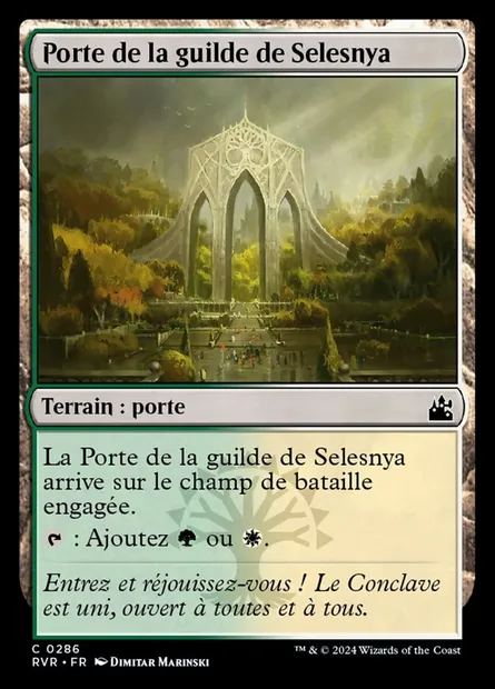 Porte de la guilde de Selesnya, carte Magic RVR 286 — extension Ravnica Remastered